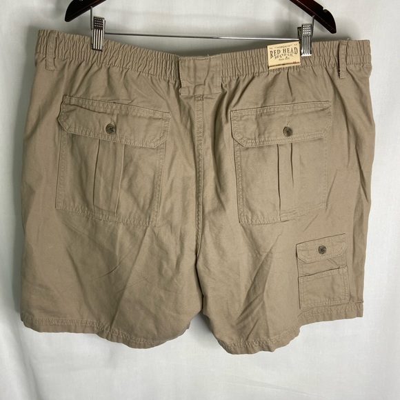 RedHead Shorts Redhead 8 Pocket Cargo Shorts 44 Khaki Tan Hiking Outdoor Elastic Waist New